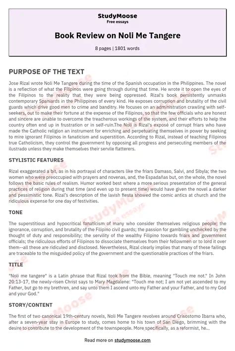 Noli Me Tangere Buod (300 Words) .